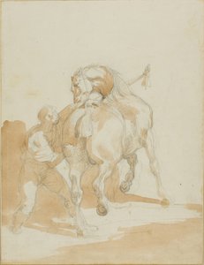 Stallbursche pflegt ein Pferd von Jean Louis André Théodore Géricault