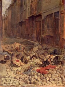 Barrikade in der Rue de la Mortellerie, Juni 1848 (Erinnerung an den Bürgerkrieg) 1849