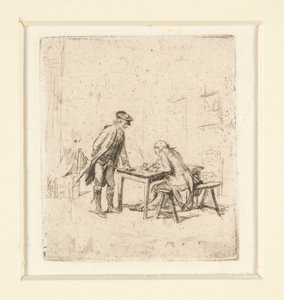 Der Bericht und Harlekin von Jean Louis Ernest Meissonier
