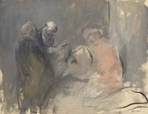 Im Krankenhaus recto Skizze für Im Krankenhaus verso, viertes Viertel 1800 oder erstes Drittel 1900 von Jean Louis Forain