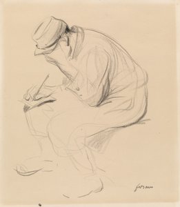 Le Poilu Französischer Soldat schreibt nach Hause, ca. 1900 von Jean Louis Forain