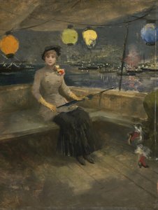 Frau auf einer Yacht, ca. 1883