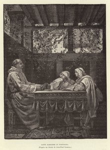 Heilige Radegunde und der Dichter Venantius Fortunatus, 6. Jahrhundert von Jean Louis Hamon