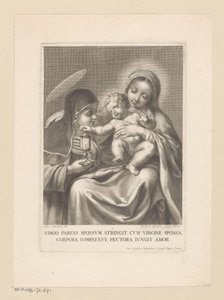 Maria mit Kind und weiblicher Heiliger mit Reliquiar von Jean Louis Roullet