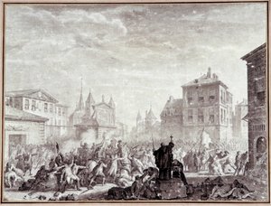 Französische Revolution: Massaker an Patrioten in Montauban von Jean Louis the Younger Prieur