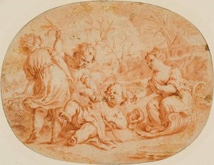 Allegorische Szene mit streitenden Kindern