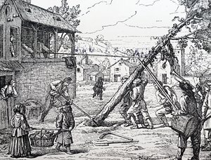 Das Aufstellen des Maibaums