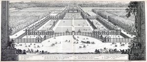 Allgemeine Ansicht des Schlosses, der Vorhöfe, des Vorplatzes, der Parterres, der Gärten usw. von Richelieu von Jean Marot