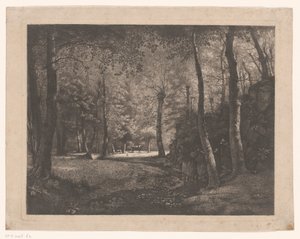 Hirtin im Wald von Rochecardon von Jean Michel Grobon