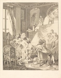 Das ehrliche Modell von Jean Michel Moreau after Pierre Antoine Baudouin