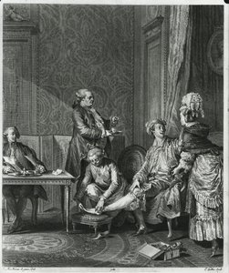 Der Empfang, graviert von Louis Michel Halbou (1730-ca. 1809), 1781 von Jean Michel the Younger Moreau