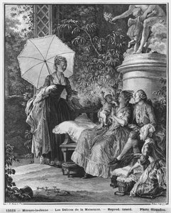 Die Freuden der Mutterschaft, graviert von Isidore Stanislas Helman (1749-1809) 1776