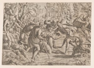 Der verräterische Sinon wird von den Hirten ins trojanische Lager gebracht, 1535-1555