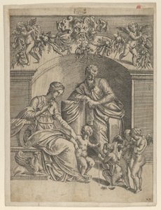 Die Jungfrau mit dem Jesuskind, angebetet von St. Johannes, 1543