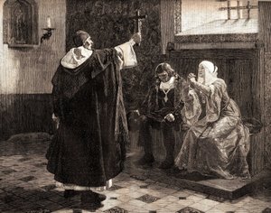 Der große spanische Inquisitor, Fray Tomas de Torquemada (1420-1498), unter den katholischen Königen Ferdinand II. von Aragon und Isabella von Kastilien von Jean Paul (after) Laurens