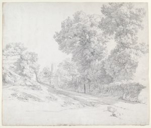 Eichen entlang der Via Appia bei Albano von Jean Paul Flandrin
