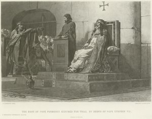 Der Leichnam von Papst Formosus wird auf Befehl von Papst Stephan VII. exhumiert und vor Gericht gestellt von Jean Paul Laurens