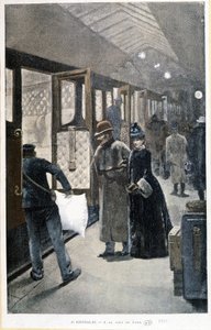 Abfahrt des Nachtzugs am Gare de Lyon - Zeichnung von Sinibaldi von Jean Paul Sinibaldi