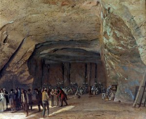 Höhle als Salzlager in Dieppedalle um 1789 von Jean Pierre Houel