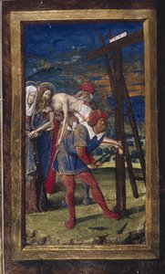 Die Kreuzabnahme aus Lettres bâtardes, ca. 1490-1510 von Jean Poyet