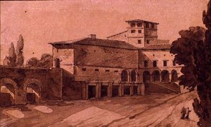 Ansicht einer italienischen Stadt von Jean Thomas Thibault