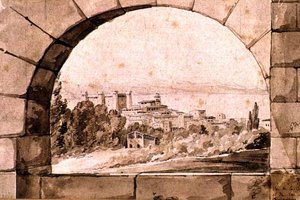 Ansicht der Stadt und des Sees von Bracciano, ca. 1810