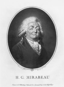 Honore Gabriel Riqueti, Comte de Mirabeau, graviert von Frantz Gabriel Fiesinger, 1797