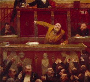 Der sozialistische Abgeordnete Jean Jaurès (1859-1914) in der Galerie der Abgeordnetenkammer (Detail) 1903 Paris, Museum Carnavalet von Jean Veber