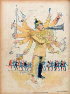 Wilhelm II. (1859-1941) (Kaiser Wilhelm II. deutscher Kaiser und König von Preußen) - der Mannorchester des europäischen Konzerts - Karikatur in „Le Rire“ vom 26. November 1898 - Karikatur von Jean Veber (1864-1928)