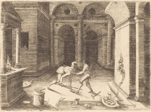 Zwei Lehrlinge kämpfen von Jean de Gourmont I