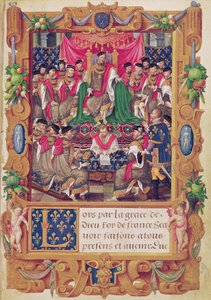Henri II. leitet ein Kapiteltreffen des französischen Ritterordens Saint-Michel