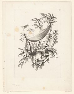 Figur mit Sonnenschirm unter Zelt von Jeanne Deny