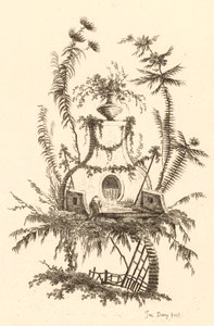 Chinesischer Brunnen mit Vase von Jeanne Deny