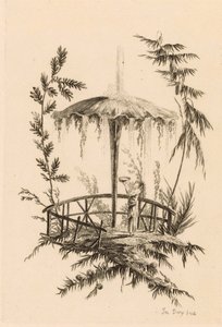 Chinesischer Brunnen in einer Landschaft von Jeanne Deny
