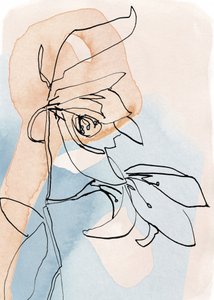 Weiche botanische Linienkunst