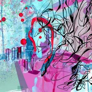 Lebendige pink-blaue Abstraktion