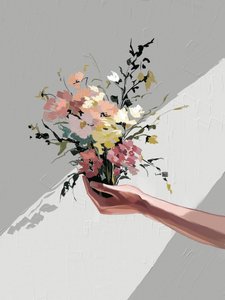 Blumen in der Hand