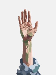 Erreichende bemalte Hand