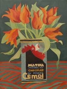 Rote Tulpen in alter Kaffeekanne