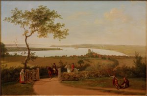 Blick über den Kleinen Belt von einer Anhöhe bei Middelfart von Jens Juel