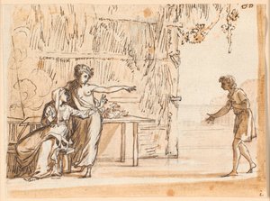 Eine Szene aus Salomon Gessners Idylle "Le premier navigateur" von Jens Juel