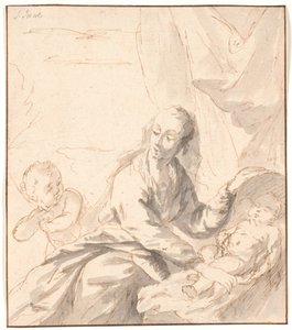 Maria mit Jesuskind in der Wiege und Johannes