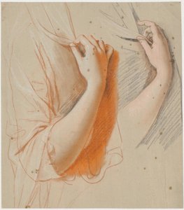 Studie eines rechten Frauenarms, der einen Schleier hält; Vorarbeit zum Porträt der Gräfin Constance Bernstorff, geborene Knuth von Jens Juel