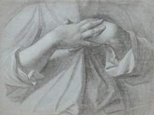 Studie eines Paares Hände, über der Brust gekreuzt von Jens Juel