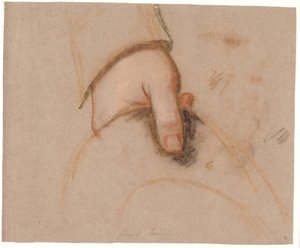 Studie für das Rybergsche Familienbild; Johan Christian Rybergs linke Hand, die einen Hut hält