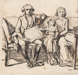 Studien für "Peder Anker, seine Frau Anna Elisabeth, geborene Cold, und ihre Tochter Karen" von Jens Juel