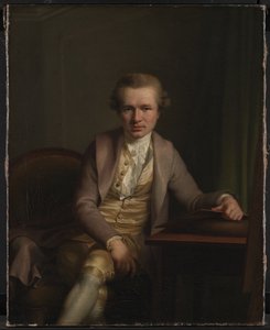 Der Graveur Johann Friderich Clemens an seinem Arbeitstisch von Jens Juel