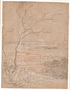 Aussicht von Marienlyst über Kronborg von Jens Juel