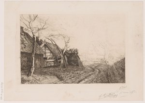 Landschaft mit Bauernhöfen und Mühle von Jerôme Tuyttens (signed by artist)