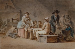 Eine Bauernfamilie im Inneren von Jerome Preudhomme